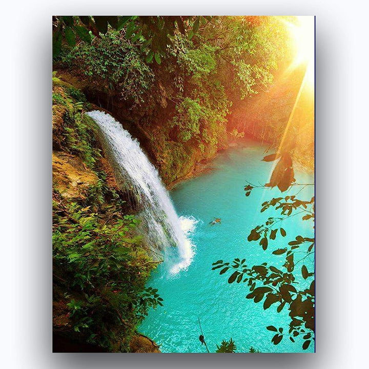 Tropical Waterfall Lagoons- 2 Print Set Wall Art- Matching 8 x 10&