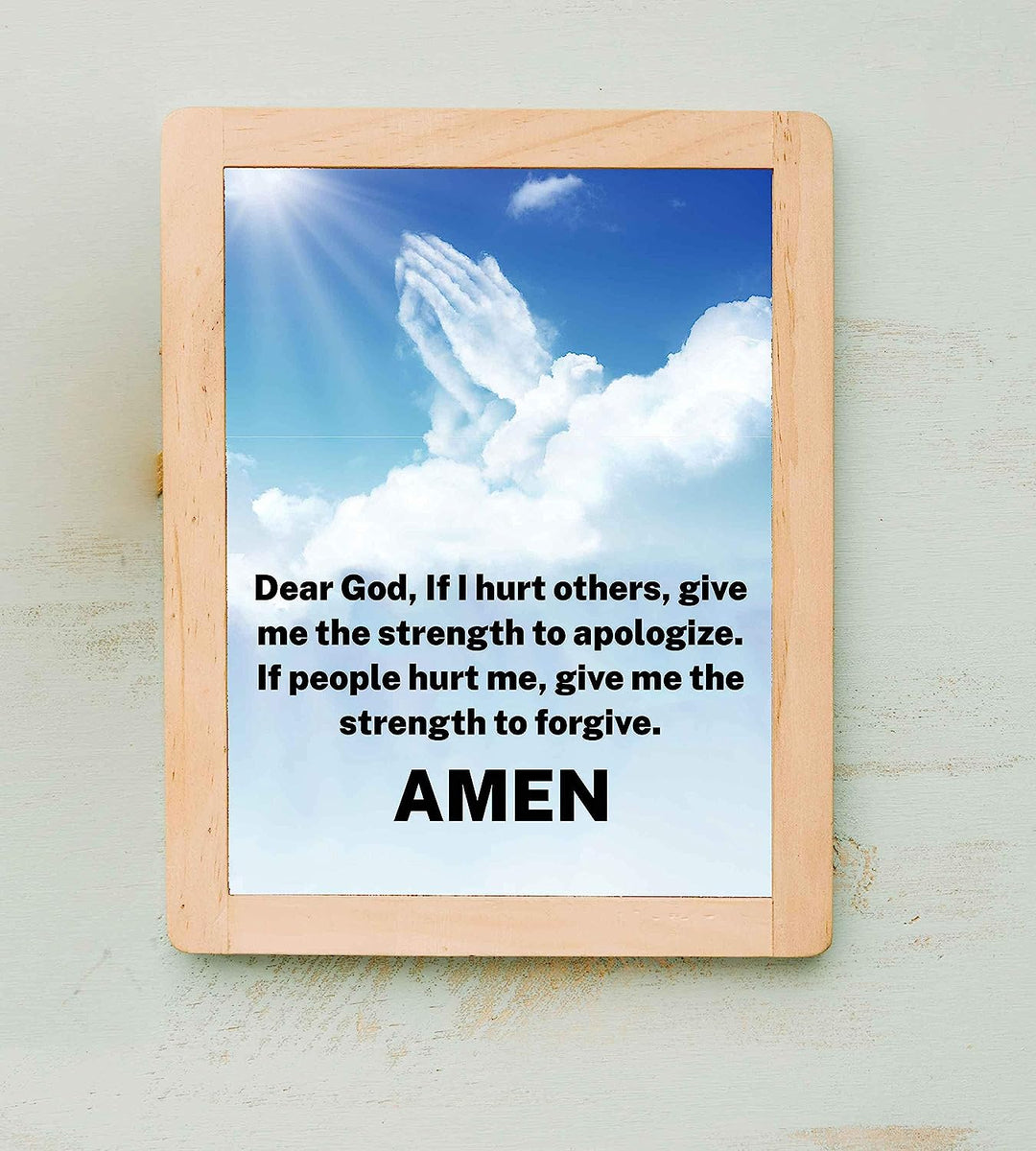 Give Me the Strength to Apologize-Forgive-Christian Prayer Wall Art -8 x 10" Typographic Poster Print-Ready to Frame. Inspirational Home-Office-Church Decor. Great Gift of Faith and Forgiveness!