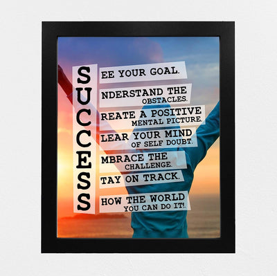 Success-Show the World You Can Do It-Positive Motivational Quotes Decor -8 x 10" Wall Art Print-Ready to Frame. Home-Office-School-Gym-Sales Decor. Great Gift to Inspire Successful Thinking!