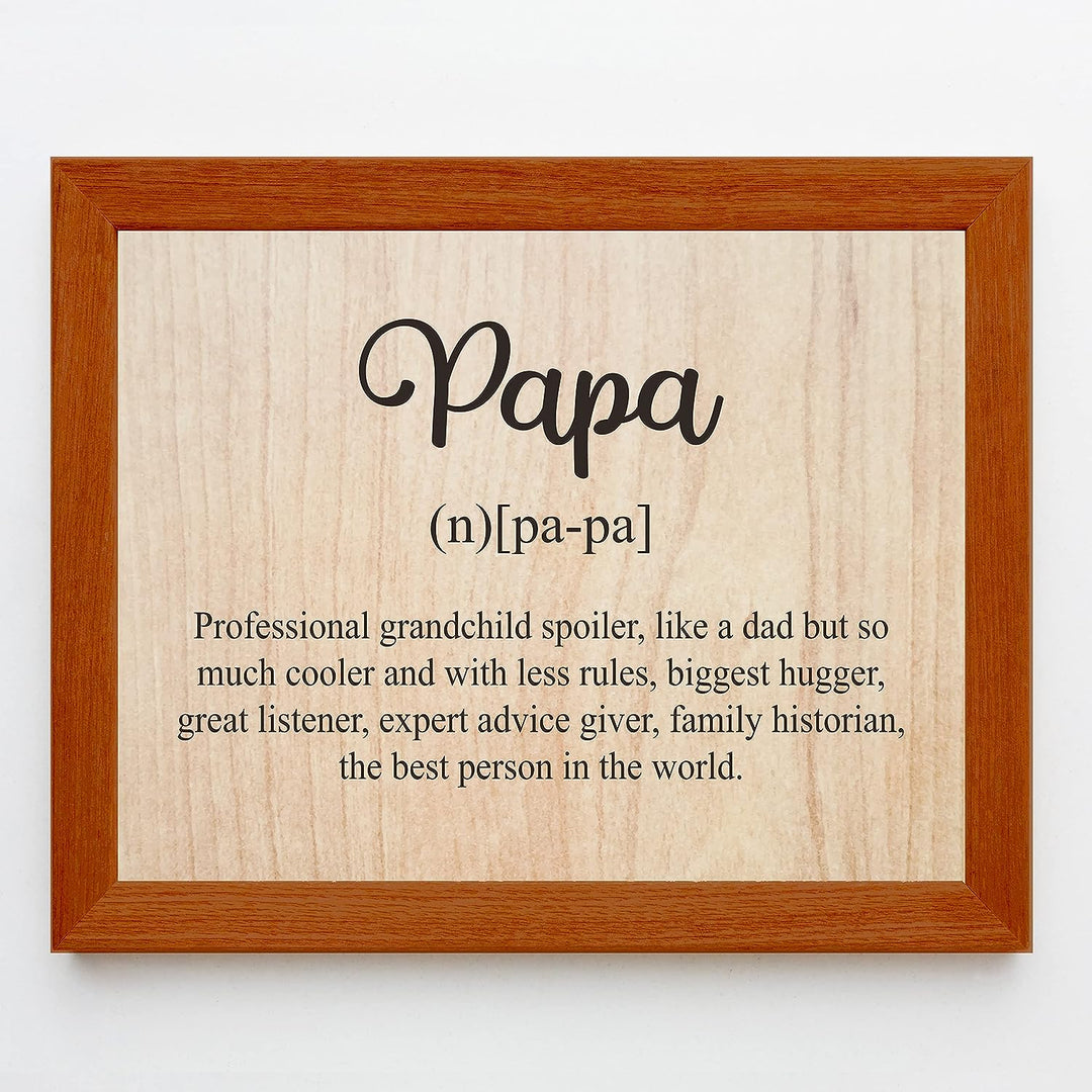 Papa-Like a Dad But So Much Cooler Funny Family Sign-10x8" Rustic Grandparent Wall Print-Ready to Frame. Inspirational Home-Office-Family Room Decor. Great Gift for Grandpa! Printed on Photo Paper.