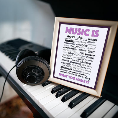 Music Is What You Make It-Inspirational Word Art Wall Sign-11 x 14" Motivational Poster Print-Ready to Frame. Perfect Home-Office-Studio-Dorm-Classroom Decor. Great Gift for All Music Fans!