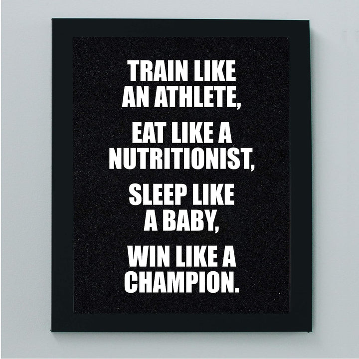?Win Like A Champion?-Motivational Gym Quotes -8 x 10" Exercise and Fitness Wall Art Print-Ready to Frame. Modern Typographic Design. Home-Office-Locker Room Decor. Perfect Sign for Motivation!