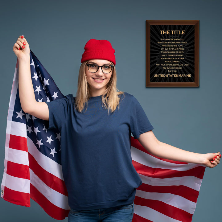 The Title - United States Marine Corps Poster - Military Wall Art Decor for Marines, Veterans, and Enthusiasts - Wall Art Print for Home and Military Spaces