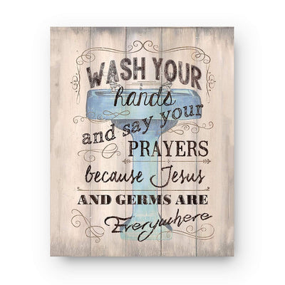 Bathroom"Humor" Funny Bathroom Decor Set (3) 8 x10"s Wall Decor. Rustic, Distressed Wall Prints-Ready To Frame."Tinkles, Prayers & Bubbles"-Wood Sign Replicas. Fun Reminders For Kids-Guest Bath.