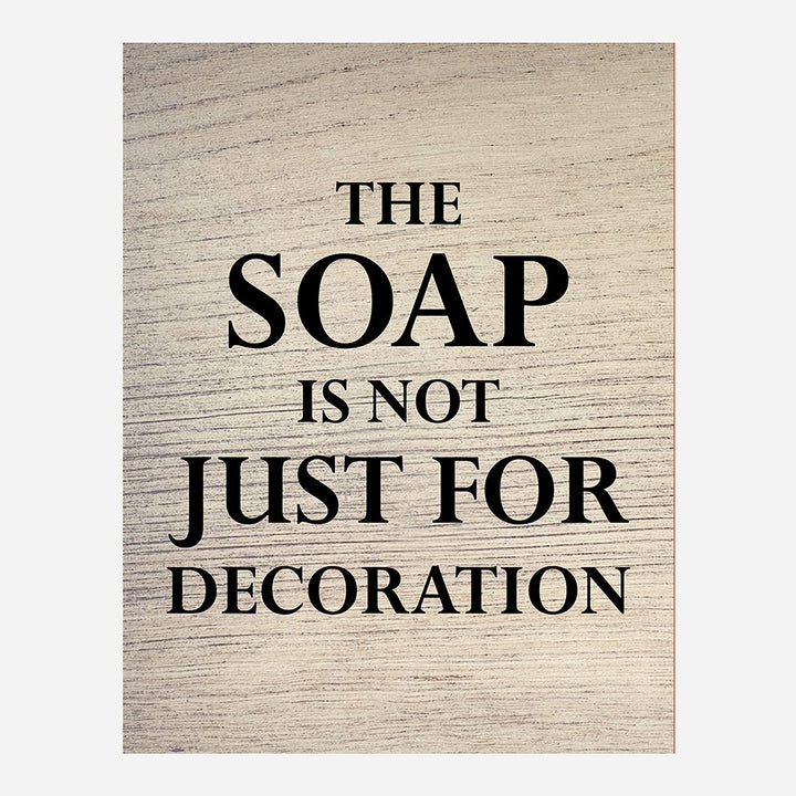 So Fresh So Clean Funny Bathroom Decor-Set of (4)-8 x 10" Wall Prints-Ready to Frame. Humorous Signs-"Welcome-Please Seat Yourself"-"Soap Not Just For Decoration" Fun Home-Guest Bathroom Decor!