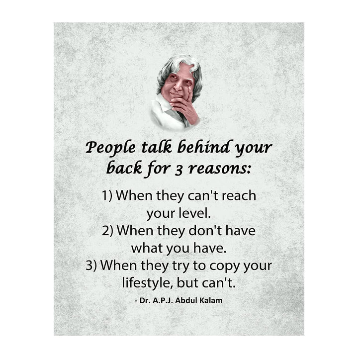 People Talk Behind Your Back For 3 Reasons Motivational Quotes Wall Sign -8 x 10" Inspirational Wall Art Print-Ready to Frame. Positive Decor for Home-Office-School-Dorm. Great Reminder for All!