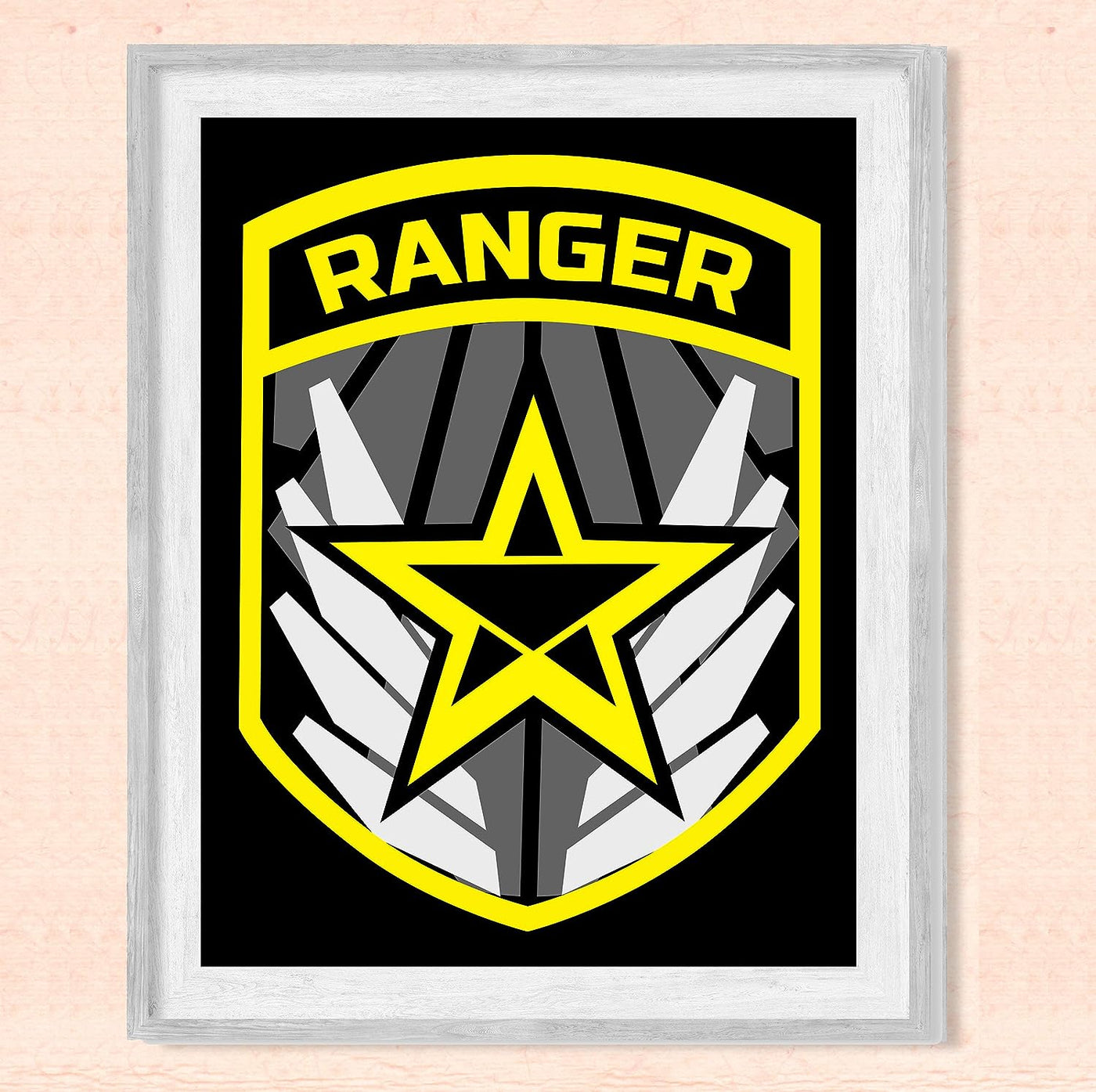 United States Army Ranger Logo Print -8 x 10" US Military Wall Art Print-Ready to Frame. Patriotic Home-Office-Military School-Cave Decor. Great Gift for All Who Served! Display Your Pride-Go Army!