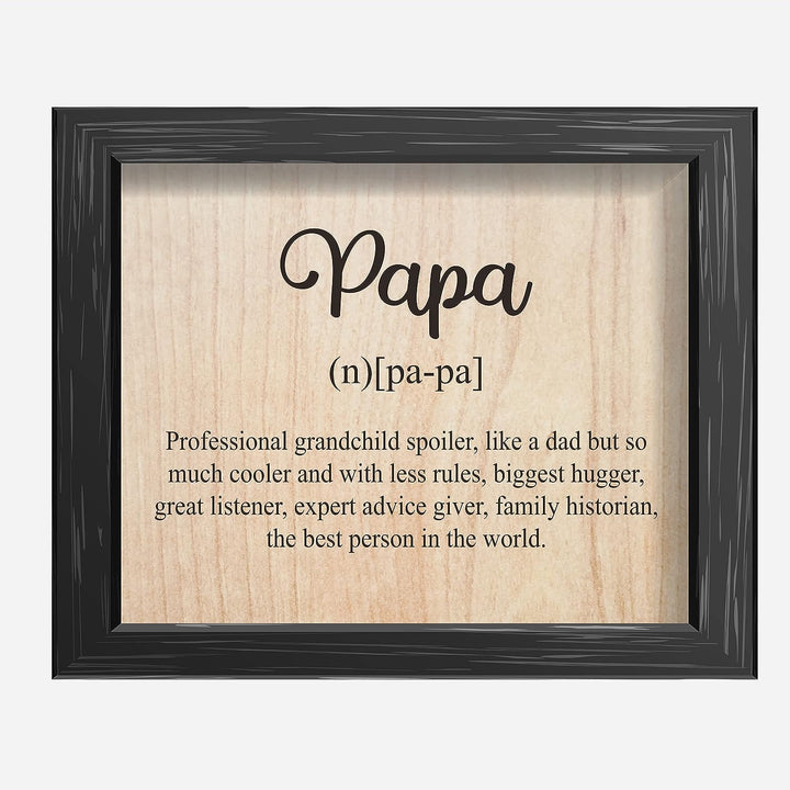 Papa-Like a Dad But So Much Cooler Funny Family Sign-10x8" Rustic Grandparent Wall Print-Ready to Frame. Inspirational Home-Office-Family Room Decor. Great Gift for Grandpa! Printed on Photo Paper.