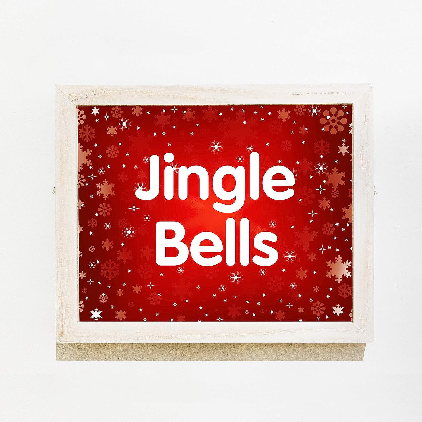 Jingle Bells Christmas Song Wall Art Decor -14 x 11" Holiday Music Wall Print -Ready to Frame. Typographic Home-Welcome-Kitchen-Farmhouse-Winter Decor. Merry Decoration-Display Your Holiday Joy!