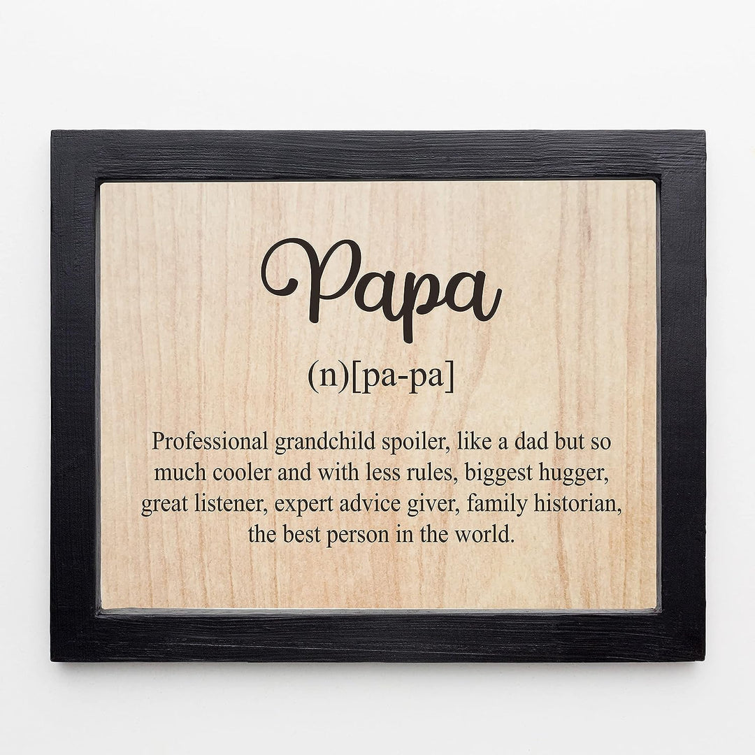Papa-Like a Dad But So Much Cooler Funny Family Sign-10x8" Rustic Grandparent Wall Print-Ready to Frame. Inspirational Home-Office-Family Room Decor. Great Gift for Grandpa! Printed on Photo Paper.