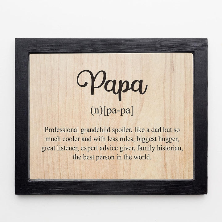 Papa-Like a Dad But So Much Cooler Funny Family Sign-10x8" Rustic Grandparent Wall Print-Ready to Frame. Inspirational Home-Office-Family Room Decor. Great Gift for Grandpa! Printed on Photo Paper.
