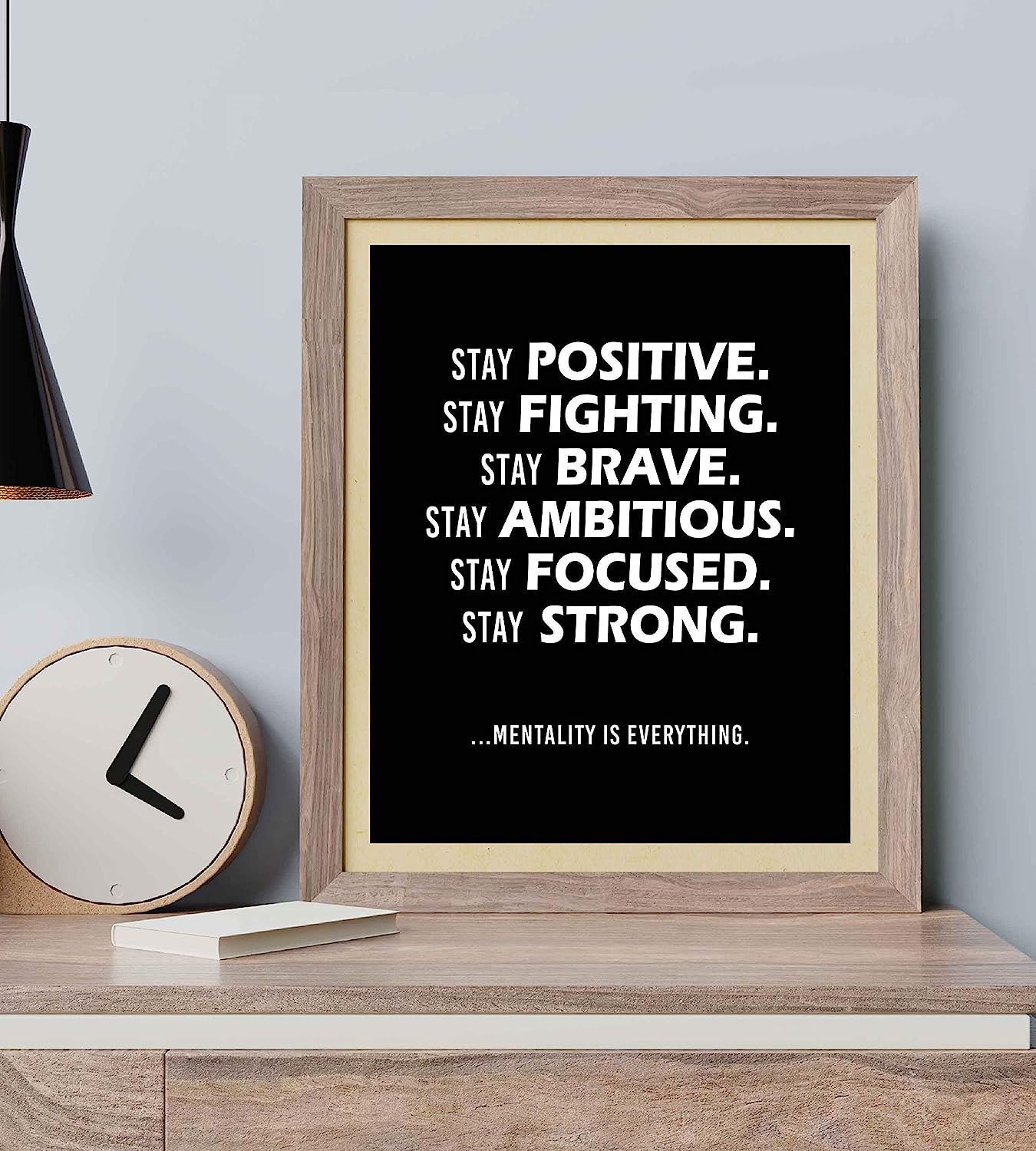 Stay Positive-Mentality Is Everything-Life Quotes Wall Art-8 x 10" Motivational Poster Print-Ready To Frame. Inspirational Home-Office-Classroom Decor. Perfect Desk Sign! Reminder-Be Positive!