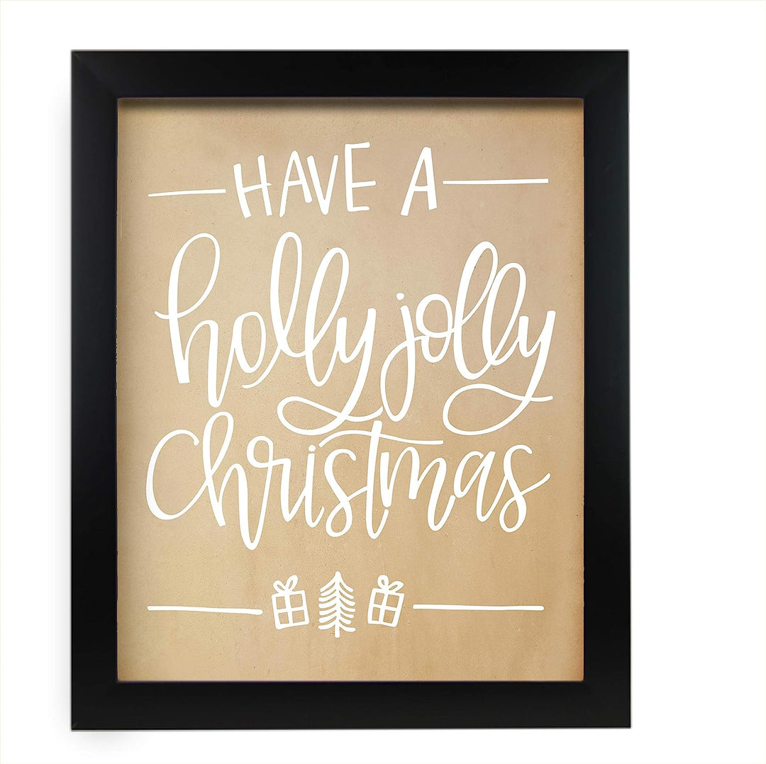 Have A Holly Jolly Christmas Rustic Holiday Wall Art Sign -11 x 14" Christmas Song Art Print -Ready to Frame. Typographic Home-Welcome-Kitchen-Farmhouse Decor. Festive, Merry Decoration for All!