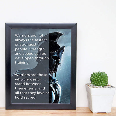 Warriors Stand Between Their Enemy & All They Love Inspirational Quotes Wall Art -8 x 10" Fierce Motivational Wall Print-Ready to Frame. Home-Office-Studio-Dorm Decor. Perfect Gift of Motivation!