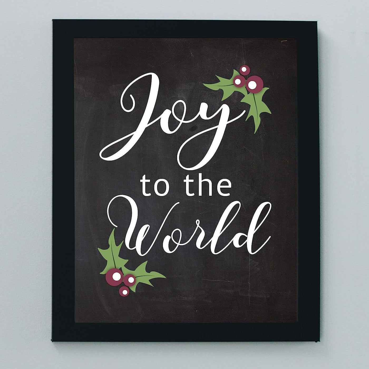 Joy to the World Christmas Song Wall Art -8 x 10" Modern Holiday Music Print-Ready to Frame. Festive Home-Kitchen-Farmhouse Decor. Perfect Welcome Sign and Winter Decoration! Great Christian Gift!