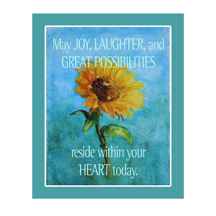 May Joy-Laughter Reside Within Your Heart Inspirational Quotes Wall Art -8 x 10" Modern Floral Poster Print-Ready to Frame. Positive Home-Office-Church-Christian Decor. Great Motivational Gift!