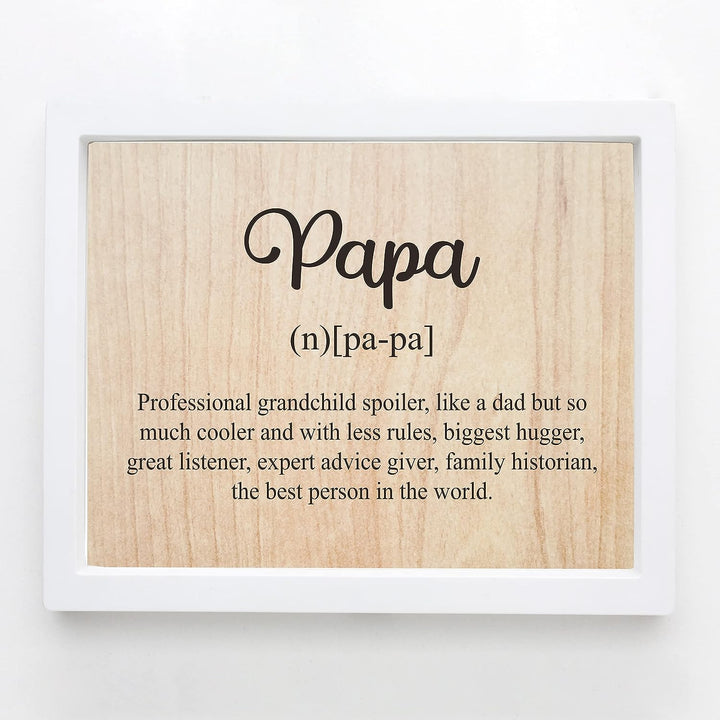 Papa-Like a Dad But So Much Cooler Funny Family Sign-10x8" Rustic Grandparent Wall Print-Ready to Frame. Inspirational Home-Office-Family Room Decor. Great Gift for Grandpa! Printed on Photo Paper.
