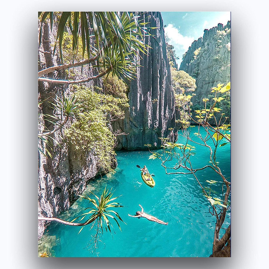 Tropical Waterfall Lagoons- 2 Print Set Wall Art- Matching 8 x 10&