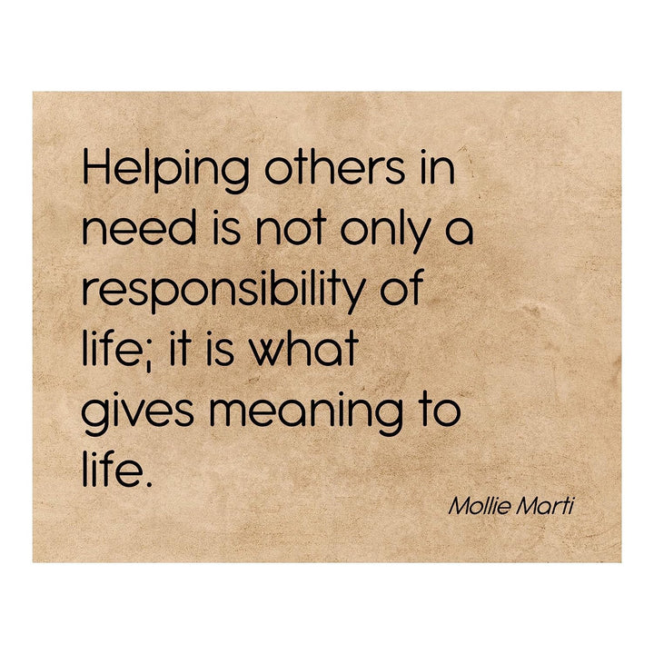 Helping Others In Need-Gives Meaning To Life Inspirational Quotes Wall Art -10x8" Distressed Typographic Poster Print-Ready to Frame. Positive Home-Office-Classroom-Christian Decor! Great Reminder!