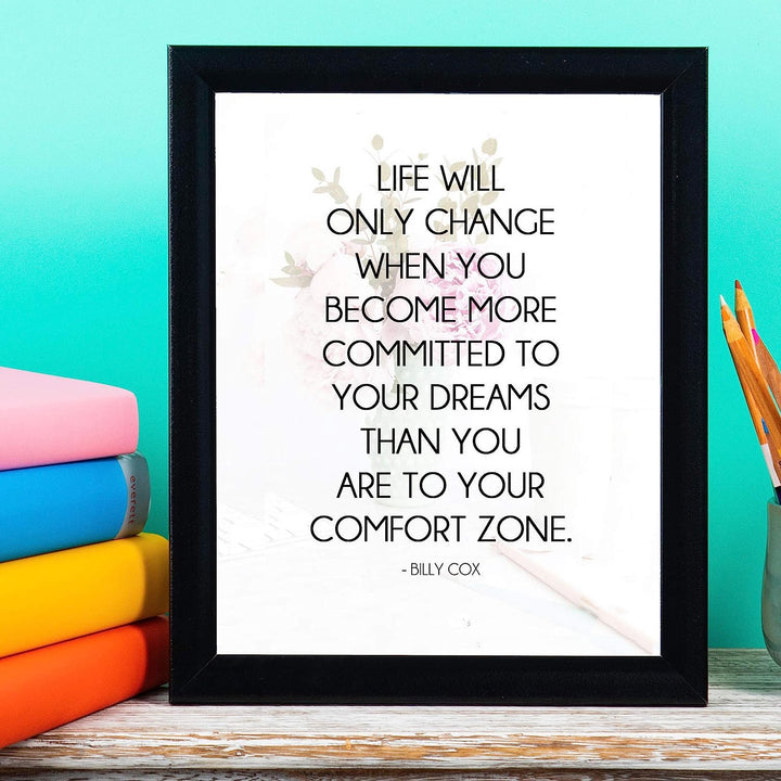 Life Will Change When More Committed To Dreams- Billy Cox Quotes. Motivational Wall Art-8 x 10" Poster Print-Ready to Frame. Ideal for Home, School &amp; Office D?cor. Inspire &amp; Encourage Your Team.