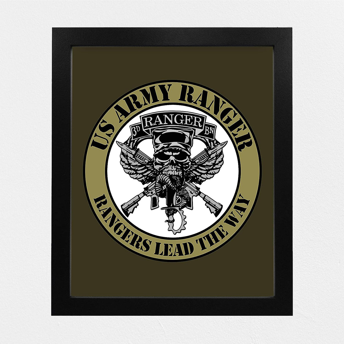 United States Army Ranger"Rangers Lead the Way" Logo -8 x 10"-Military Wall Art Print-Ready to Frame. Patriotic Home-Office-Cave Decor. Great Gift for All Who Served! Display Your Pride-Go Army!