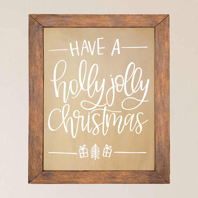 Have A Holly Jolly Christmas Rustic Holiday Wall Art Sign -11 x 14" Christmas Song Art Print -Ready to Frame. Typographic Home-Welcome-Kitchen-Farmhouse Decor. Festive, Merry Decoration for All!