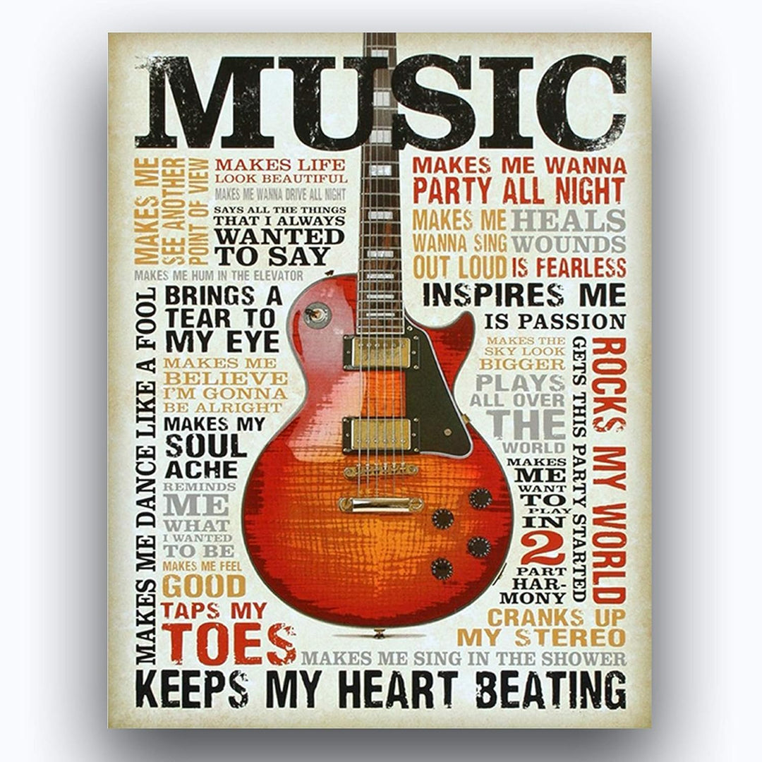 All Music- Country- Guitar Lovers Quotes Wall Art Set (2) 8 x 10&