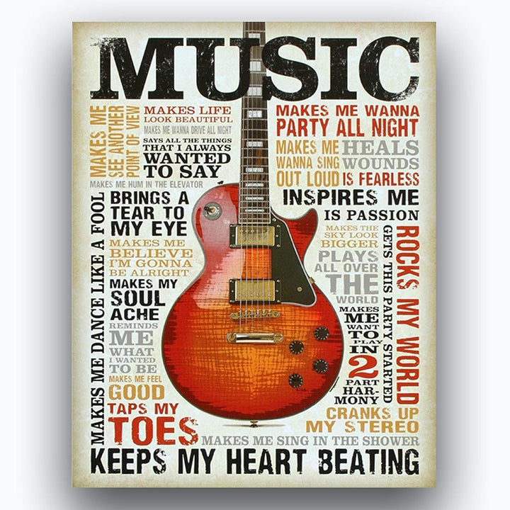 All Music- Country- Guitar Lovers Quotes Wall Art Set (2) 8 x 10&