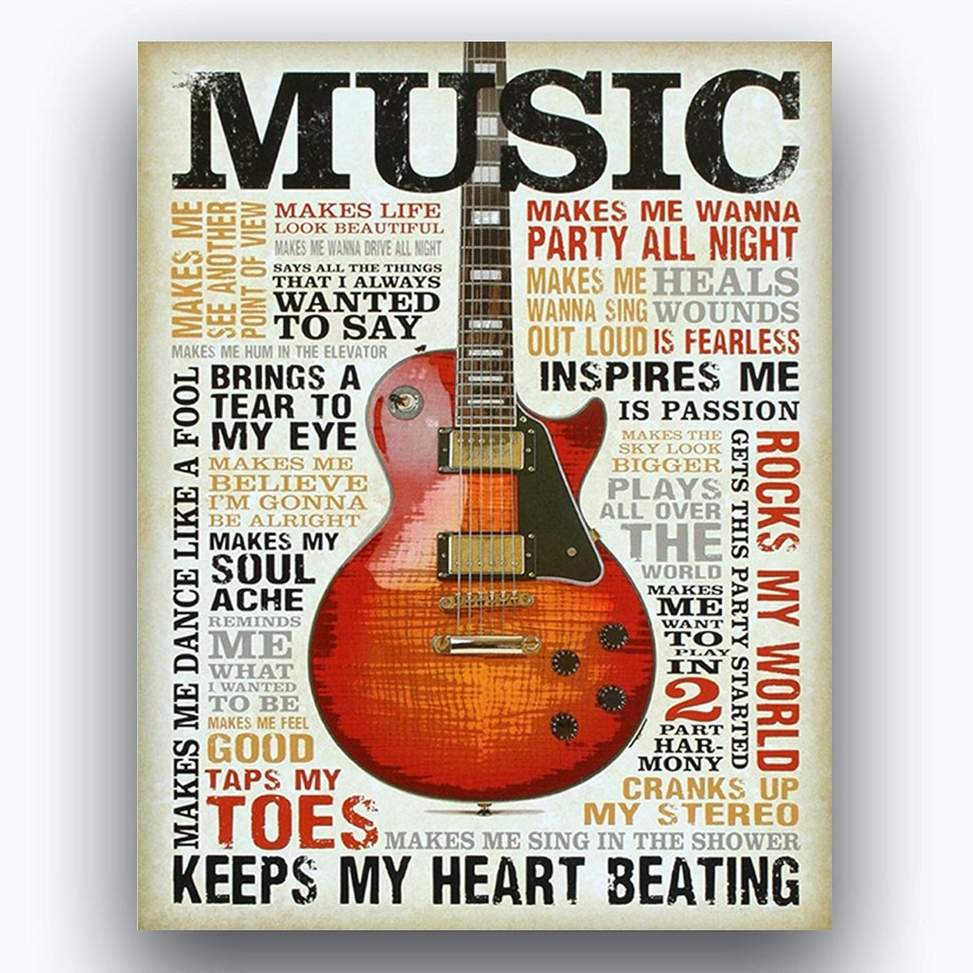 All Music- Country- Guitar Lovers Quotes Wall Art Set (2) 8 x 10's Funny Wall Print- Ready To Frame-Typography Print of Fun Music Sayings. Home- Office- Bar Decor. Perfect Gift for All Music Fans.