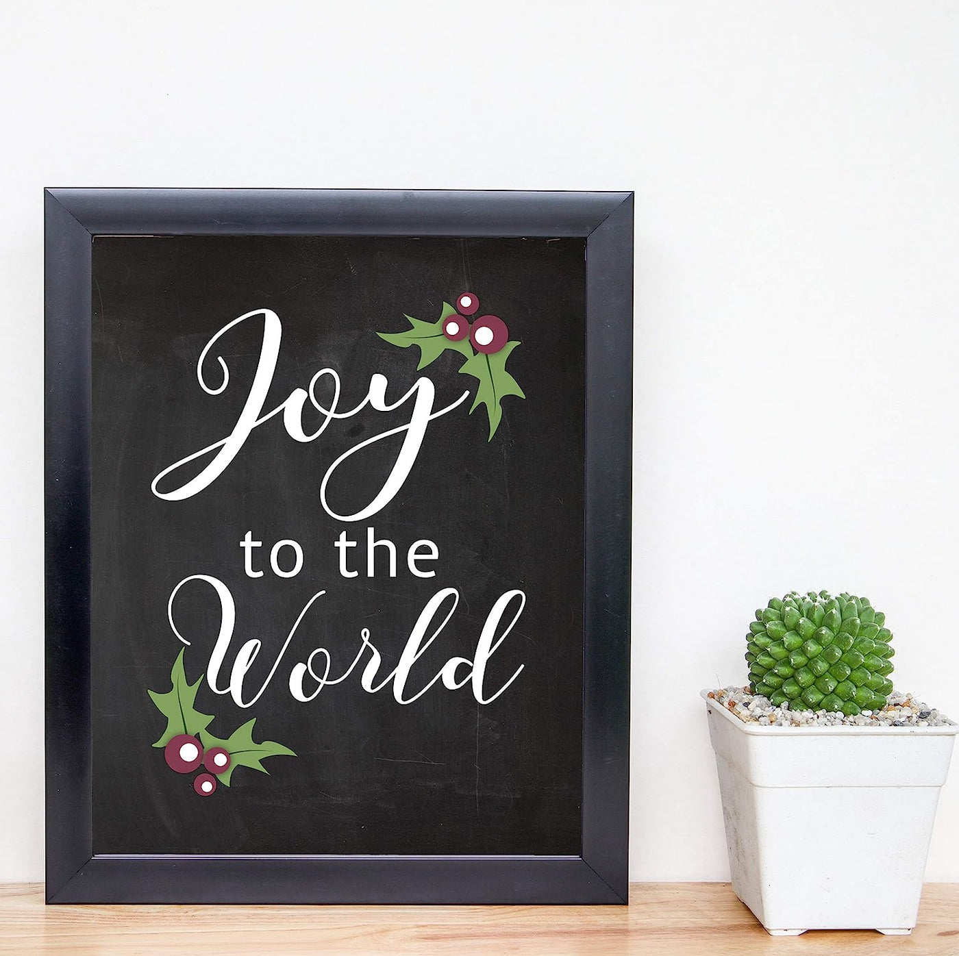 Joy to the World Christmas Song Wall Art -8 x 10" Modern Holiday Music Print-Ready to Frame. Festive Home-Kitchen-Farmhouse Decor. Perfect Welcome Sign and Winter Decoration! Great Christian Gift!