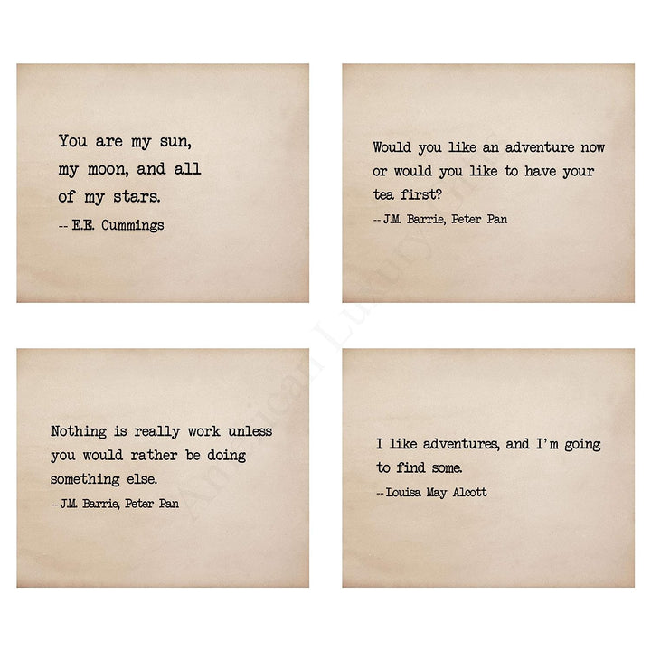Famous Poetic Quotes-Wall Art Set-(4) -8 x 10&