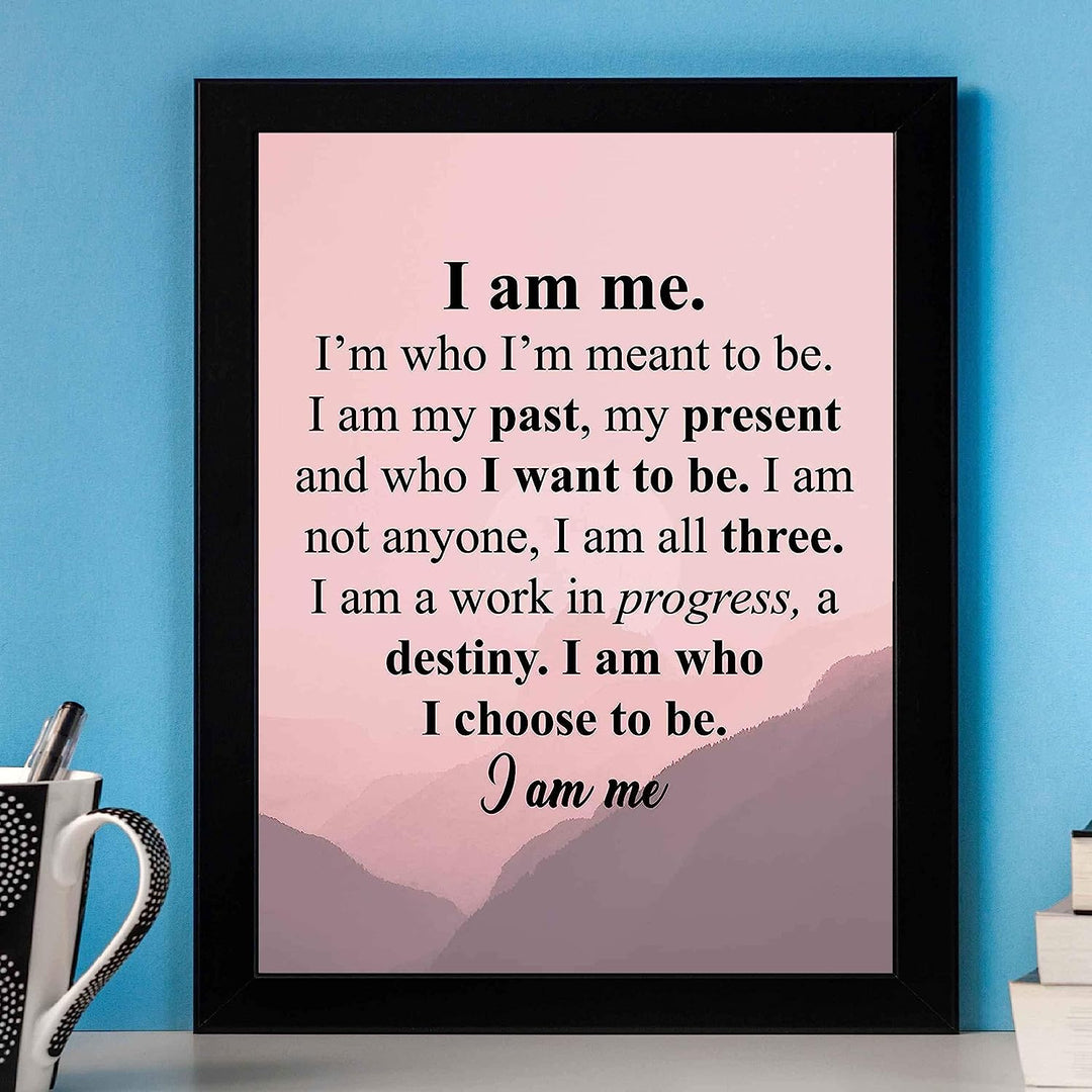 I Am Me-Who I Choose To Be Inspirational Poem Wall Art -10 x 8" Modern Typographic Poster Print-Ready to Frame. Poetic Home-Office-School-Dorm Decor. Perfect Sign for Motivation &amp; Inspiration!