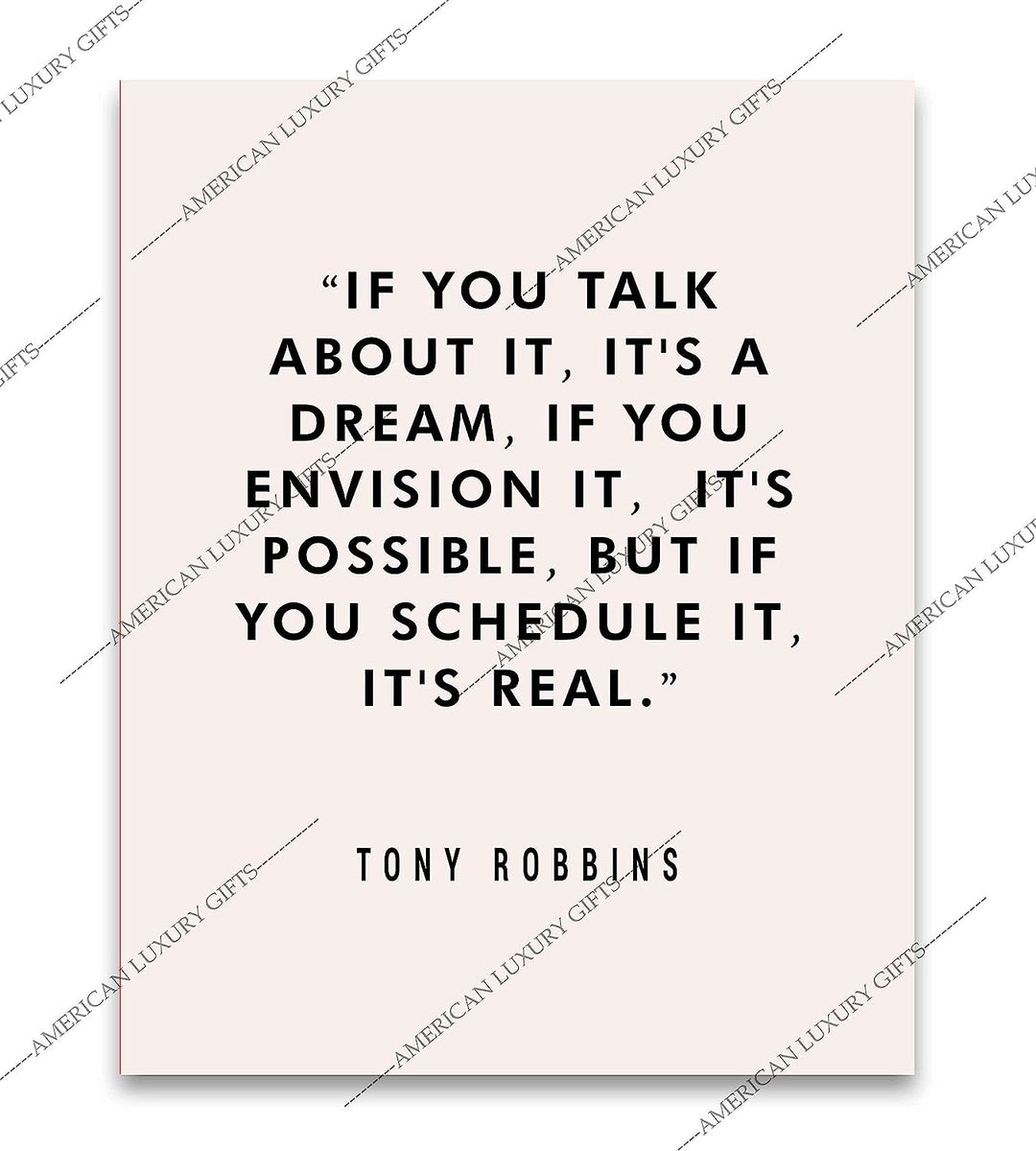 Tony Robbins Quotes Wall Art-"If You Schedule It, It&