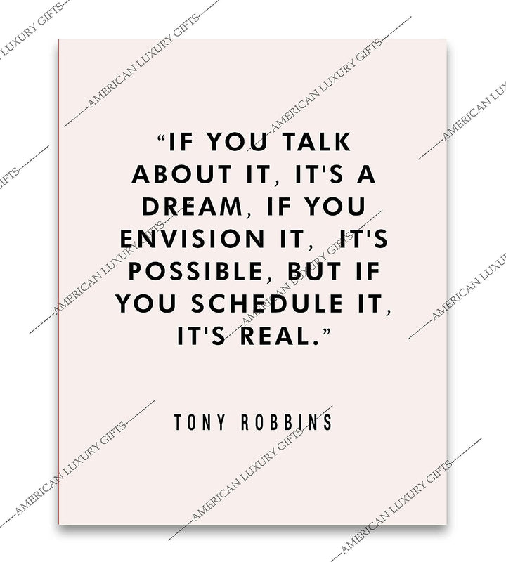 Tony Robbins Quotes Wall Art-"If You Schedule It, It&