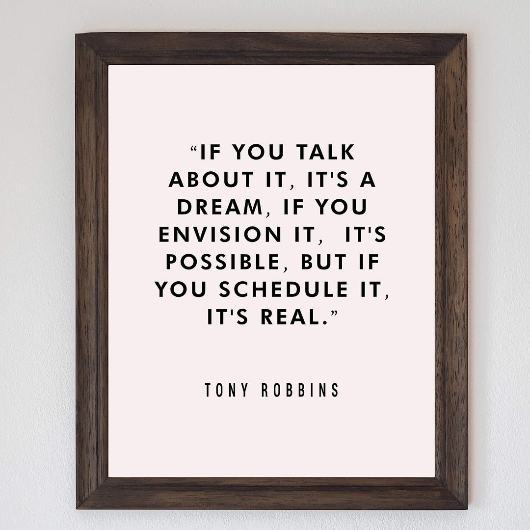 Tony Robbins Quotes Wall Art-"If You Schedule It, It&