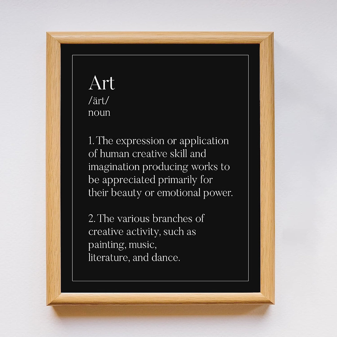 Definition of Art Inspirational Wall Decor Sign -11 x 14" Modern Typographic Poster Print -Ready to Frame. Home-Office-Studio-School-Dorm Decor. Perfect Classroom Sign! Great Gift for Artists!