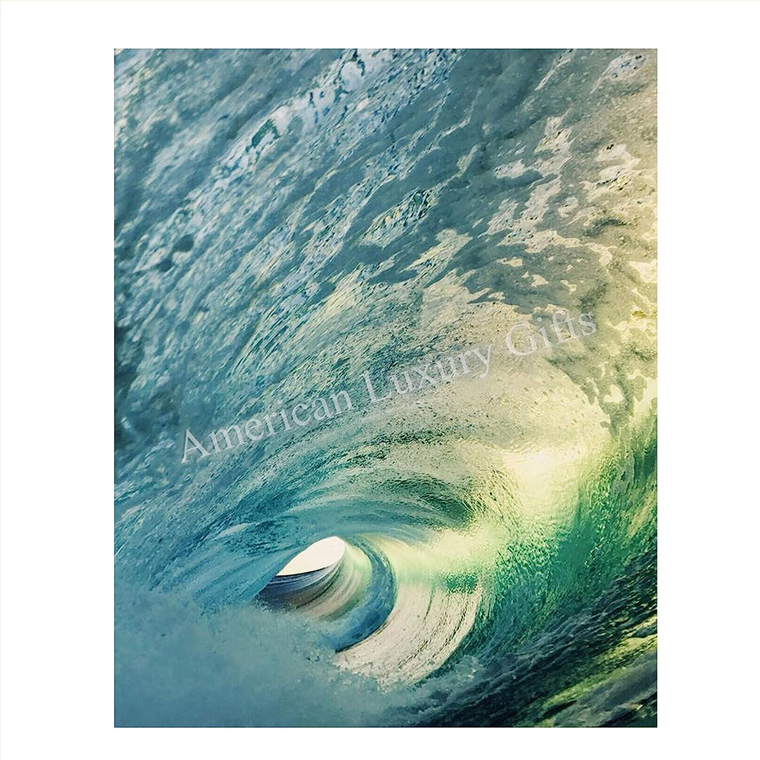 Inside the Pipeline - Funnel Wave - 8 x 10 Wall Art Print Ready to Frame. Modern Home D?cor, Office D?cor &amp; Wall Prints for Beach and Ocean Theme Wall Decor. Makes a Perfect Gift for Beach Lovers!
