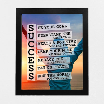 Success-Show the World You Can Do It-Positive Motivational Quotes Decor -8 x 10" Wall Art Print-Ready to Frame. Home-Office-School-Gym-Sales Decor. Great Gift to Inspire Successful Thinking!