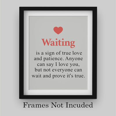 Waiting-A Sign of True Love and Patience Inspirational Wall Art -8 x 10" Love Quotes Poster Print-Ready to Frame. Romantic Decor for Home-Bedroom-Office-Studio-Dorm. Great Gift & Reminder!