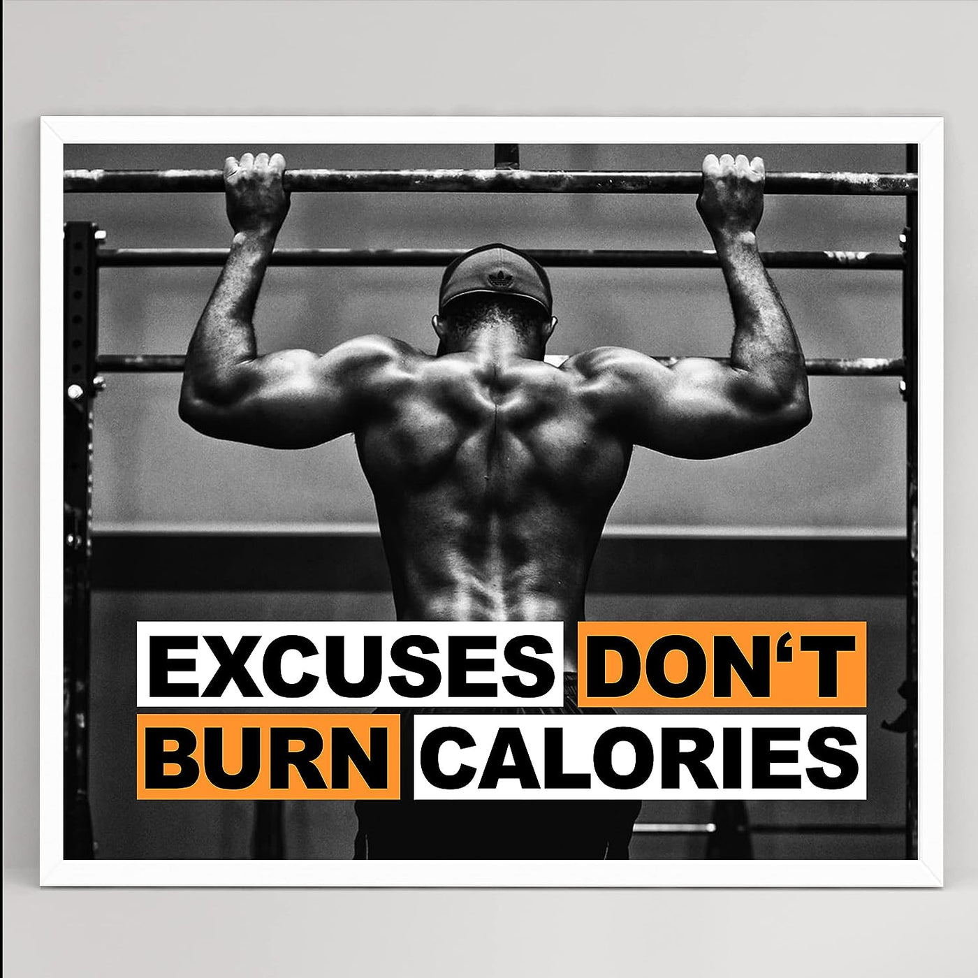 Excuses Don't Burn Calories-Weightlifting Motivational Exercise Wall Sign -10x8" Inspirational Photo Print- Ready to Frame. Fitness Print for Home-Office-Gym-Studio Decor. Great Gift of Motivation!