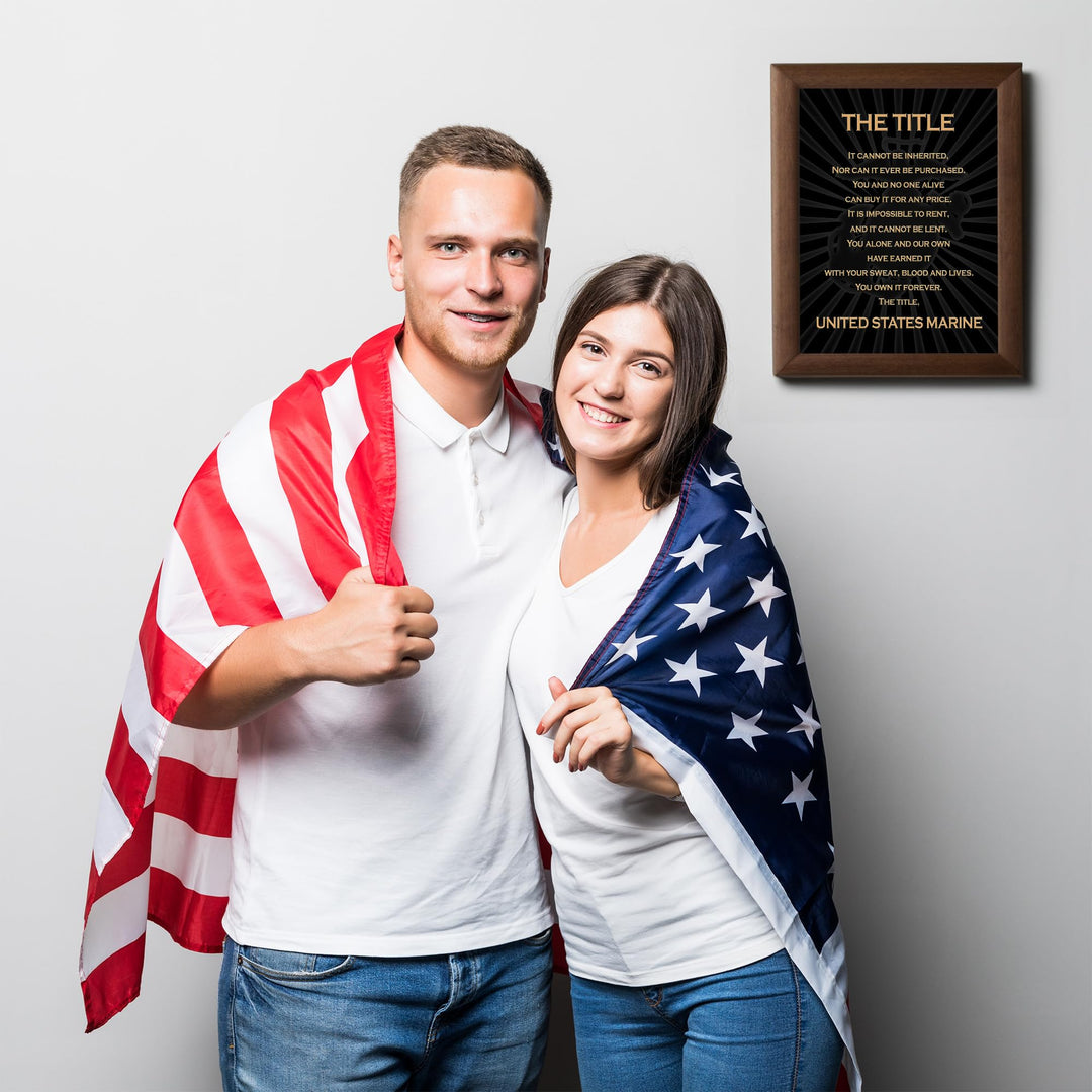 The Title - United States Marine Corps Poster - Military Wall Art Decor for Marines, Veterans, and Enthusiasts - Wall Art Print for Home and Military Spaces