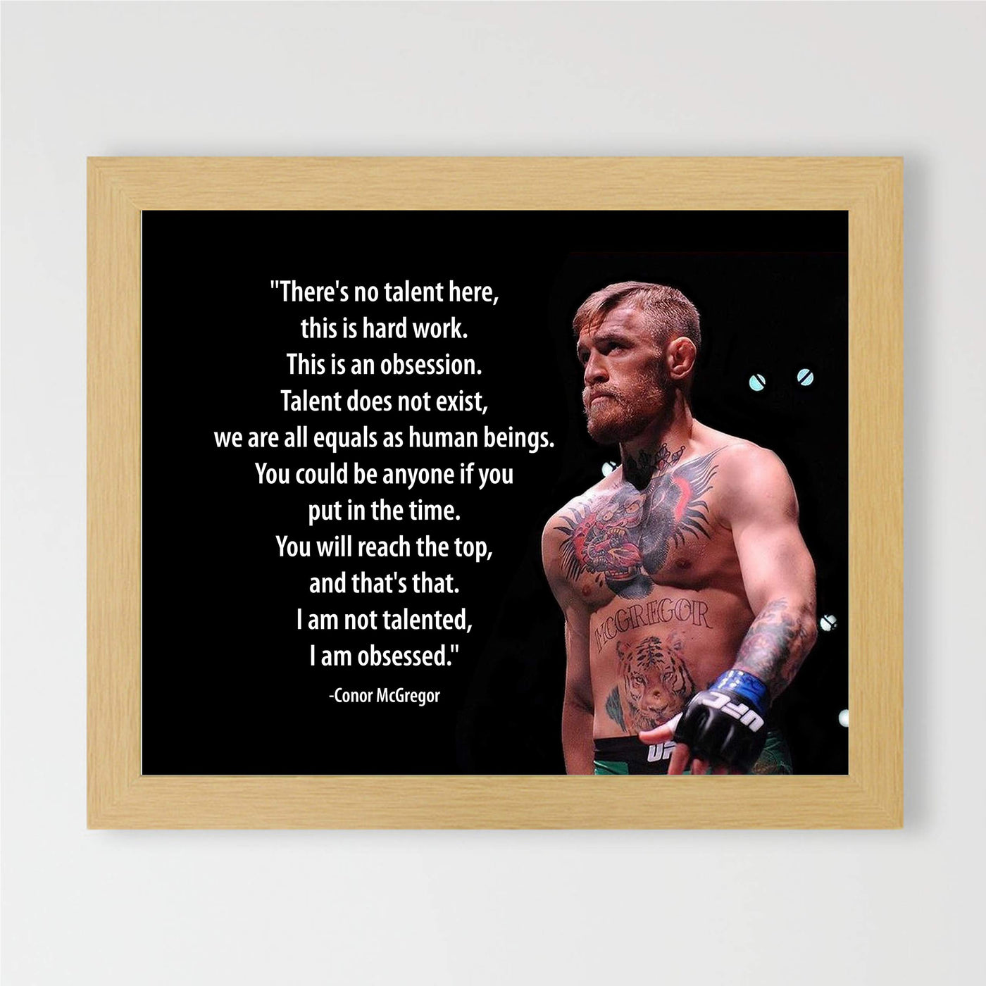 Obsession Defined – MMA Wall Art Print with Conor McGregor Inspirational Quote Poster, Motivational Decor for Gym, School and Living Room