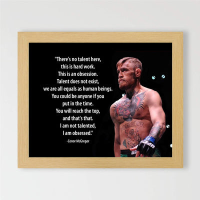 Obsession Defined – MMA Wall Art Print with Conor McGregor Inspirational Quote Poster, Motivational Decor for Gym, School and Living Room