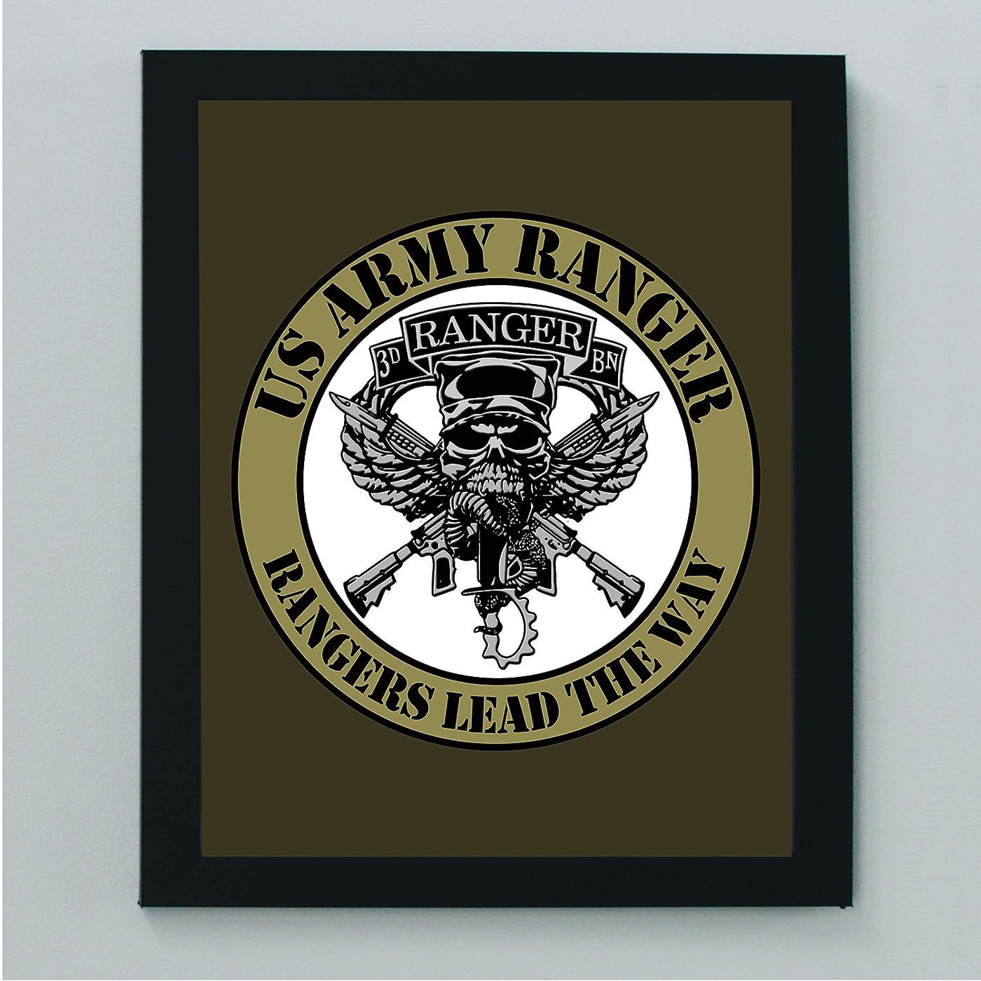 United States Army Ranger"Rangers Lead the Way" Logo -8 x 10"-Military Wall Art Print-Ready to Frame. Patriotic Home-Office-Cave Decor. Great Gift for All Who Served! Display Your Pride-Go Army!