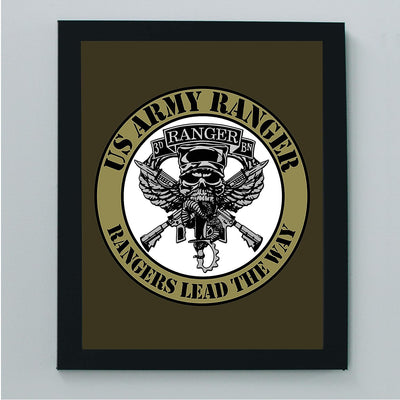 United States Army Ranger"Rangers Lead the Way" Logo -8 x 10"-Military Wall Art Print-Ready to Frame. Patriotic Home-Office-Cave Decor. Great Gift for All Who Served! Display Your Pride-Go Army!