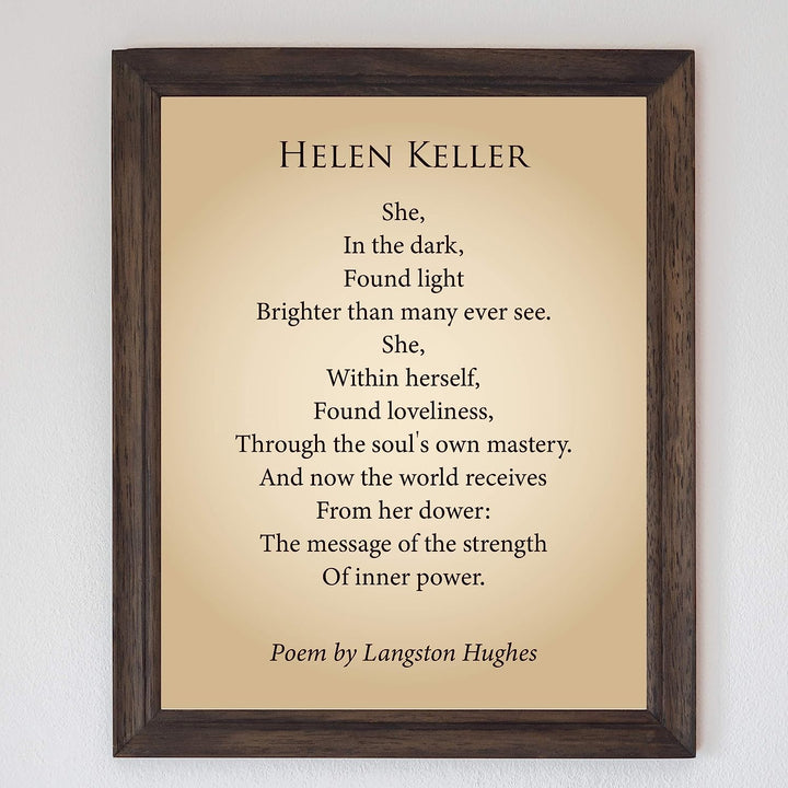 Hellen Keller-Langston Hughes Poetic Wall Art Print-8 x 10" Inspirational Poem Print-Ready to Frame. Modern Typographic Design. Poetry Decor for Home-Office-Study-Library. Great Literary Gift!