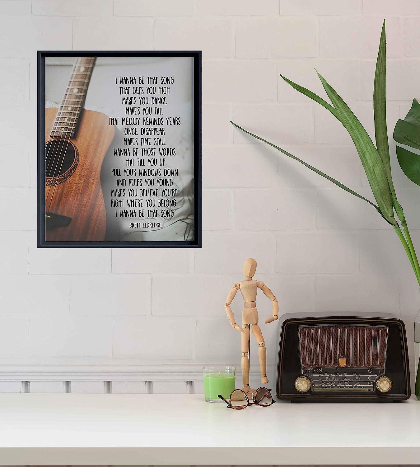 I Wanna Be That-Brett Eldredge Song Lyric Art-8 x 10" Lyrical Wall Sign-Ready to Frame. Country Music Poster Print w/Guitar Image. Ideal Home-Studio-Bar-Cave Decor. Perfect for Country Music Fans!