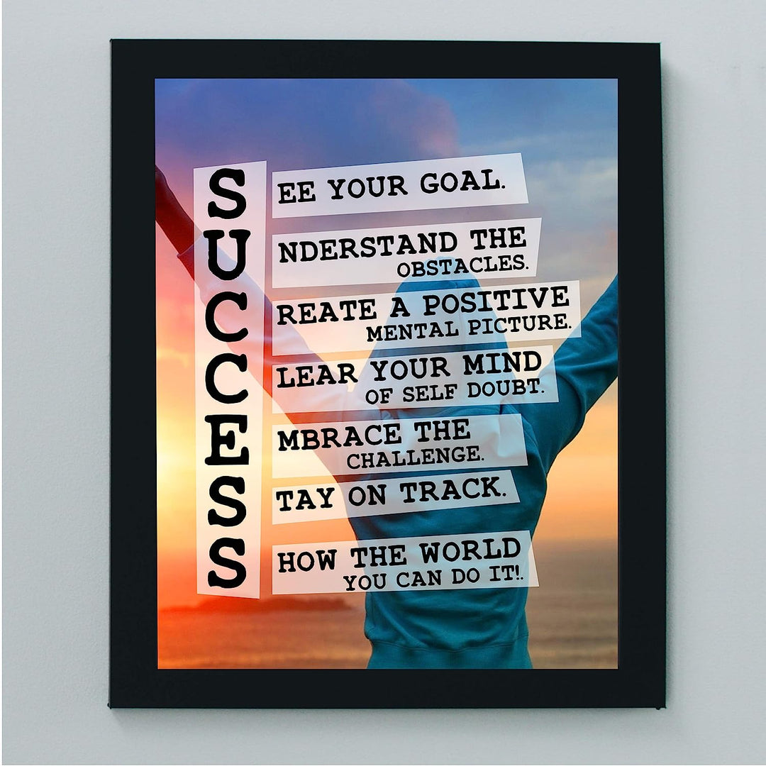Success-Show the World You Can Do It-Positive Motivational Quotes Decor -8 x 10" Wall Art Print-Ready to Frame. Home-Office-School-Gym-Sales Decor. Great Gift to Inspire Successful Thinking!