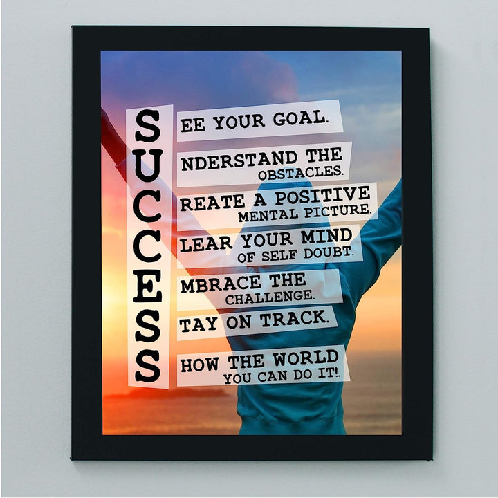 Success-Show the World You Can Do It-Positive Motivational Quotes Decor -8 x 10" Wall Art Print-Ready to Frame. Home-Office-School-Gym-Sales Decor. Great Gift to Inspire Successful Thinking!