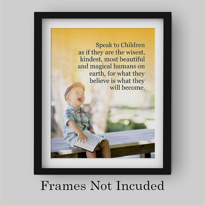 Speak to Children Wisely- Inspirational Wall Art- 8 x 10 Print Wall Art D?cor Ready to Frame. Nursery Decor, Bathroom Decor &amp; Bedroom Wall Art. Perfect Reminder for Great Parenting.